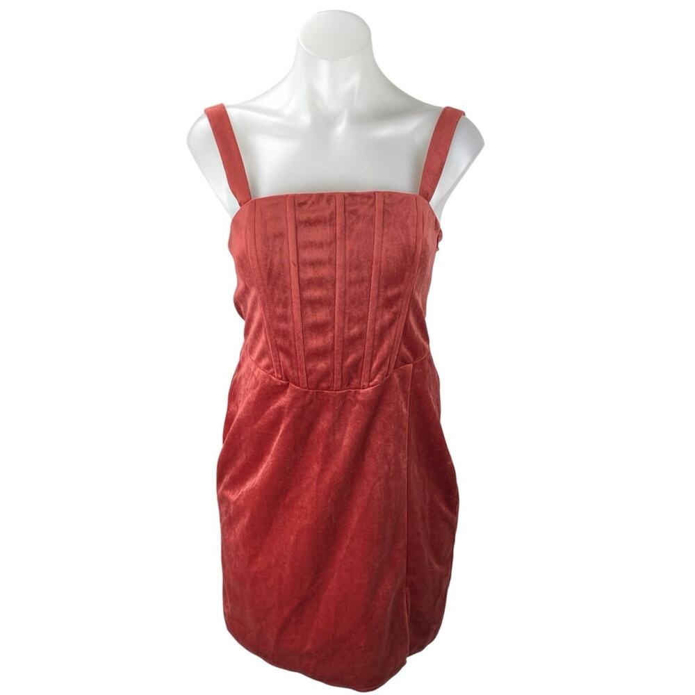 NEW NA-KD Pink Velvet Velour Sleeveless Cami Camisole Mini Pencil Dress 36 US S